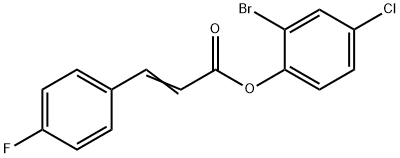 2-bromo-4-chlorophenyl 3-(4-fluorophenyl)acrylate,511518-65-3,结构式