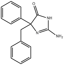 2-アミノ-5-フェニル-5-ベンジル-1H-イミダゾール-4(5H)-オン 化学構造式