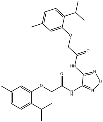 N,N'-1,2,5-oxadiazole-3,4-diylbis[2-(2-isopropyl-5-methylphenoxy)acetamide],512796-72-4,结构式