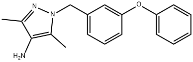 3,5-二甲基-1-[(3-苯氧基苯基)甲基]-1H-吡唑-4-胺,514800-85-2,结构式