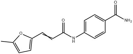 4-{[3-(5-methyl-2-furyl)acryloyl]amino}benzamide Struktur