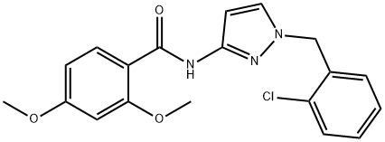 N-[1-(2-chlorobenzyl)-1H-pyrazol-3-yl]-2,4-dimethoxybenzamide Struktur