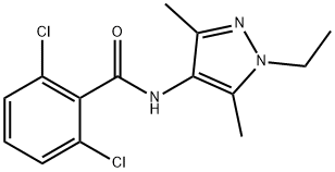 2,6-dichloro-N-(1-ethyl-3,5-dimethyl-1H-pyrazol-4-yl)benzamide Struktur