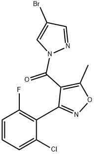 4-[(4-bromo-1H-pyrazol-1-yl)carbonyl]-3-(2-chloro-6-fluorophenyl)-5-methylisoxazole Structure