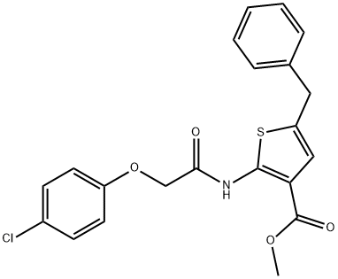 methyl 5-benzyl-2-[[2-(4-chlorophenoxy)acetyl]amino]thiophene-3-carboxylate Structure