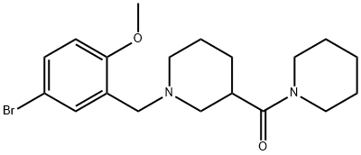 1-(5-bromo-2-methoxybenzyl)-3-(1-piperidinylcarbonyl)piperidine 化学構造式