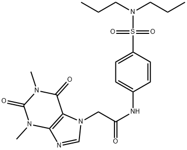 2-(1,3-dimethyl-2,6-dioxopurin-7-yl)-N-[4-(dipropylsulfamoyl)phenyl]acetamide Structure