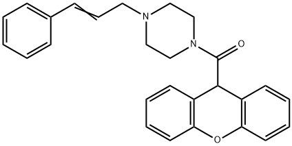 [4-[(E)-3-phenylprop-2-enyl]piperazin-1-yl]-(9H-xanthen-9-yl)methanone Structure