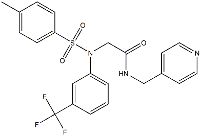2-[N-(4-methylphenyl)sulfonyl-3-(trifluoromethyl)anilino]-N-(pyridin-4-ylmethyl)acetamide Struktur