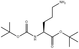 (2S)-5-amino-2-(tert-butoxycarbonylamino)-pentanoic acid tert-butyl ester 化学構造式