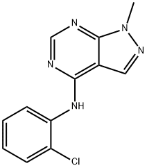 1H-Pyrazolo[3,4-d]pyrimidin-4-amine,N-(2-chlorophenyl)-1-methyl- 化学構造式