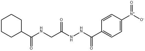 N-[2-[2-(4-nitrobenzoyl)hydrazinyl]-2-oxoethyl]cyclohexanecarboxamide 结构式