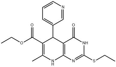 ethyl 2-(ethylthio)-7-methyl-4-oxo-5-(pyridin-3-yl)-3,4,5,8-tetrahydropyrido[2,3-d]pyrimidine-6-carboxylate|