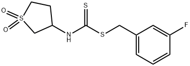 3-fluorobenzyl (1,1-dioxidotetrahydrothiophen-3-yl)carbamodithioate Struktur