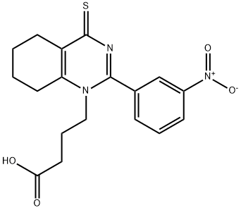 4-(2-(3-nitrophenyl)-4-thioxo-5,6,7,8-tetrahydroquinazolin-1(4H)-yl)butanoic acid Struktur