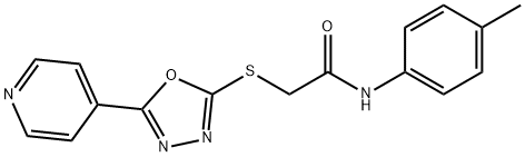 2-((5-(pyridin-4-yl)-1,3,4-oxadiazol-2-yl)thio)-N-(p-tolyl)acetamide Structure