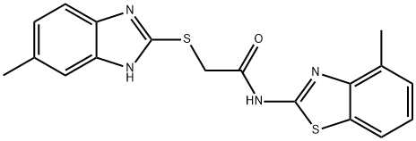 2-[(5-methyl-1H-benzimidazol-2-yl)sulfanyl]-N-(4-methyl-1,3-benzothiazol-2-yl)acetamide Struktur