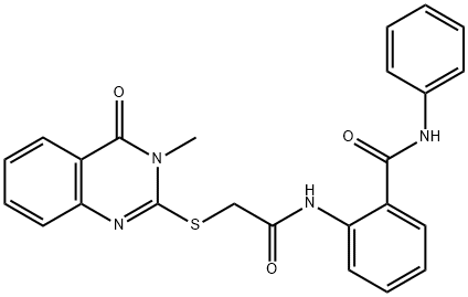 2-({[(3-methyl-4-oxo-3,4-dihydroquinazolin-2-yl)sulfanyl]acetyl}amino)-N-phenylbenzamide Struktur