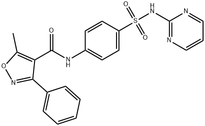 5-甲基-3-苯基-N-[4-(嘧啶-2-基氨基磺酰基)苯基]-1,2-恶唑-4-甲酰胺, 547704-53-0, 结构式