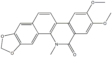 (1,3)Benzodioxolo(5,6-c)phenanthridin-13(12H)-one, 2,3-dimethoxy-12-methyl- Structure