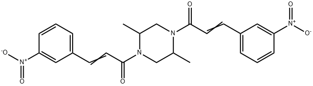 (E)-1-[2,5-dimethyl-4-[(E)-3-(3-nitrophenyl)prop-2-enoyl]piperazin-1-yl]-3-(3-nitrophenyl)prop-2-en-1-one Structure