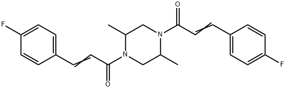 (E)-3-(4-fluorophenyl)-1-[4-[(E)-3-(4-fluorophenyl)prop-2-enoyl]-2,5-dimethylpiperazin-1-yl]prop-2-en-1-one,548455-03-4,结构式