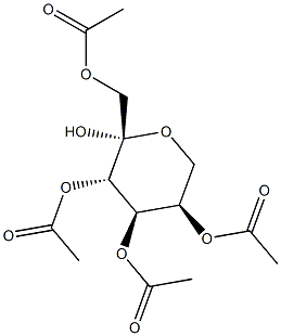 (3,4,5-三乙酰氧基-2-羟基氧杂环己烷-2-基)乙酸甲酯 结构式