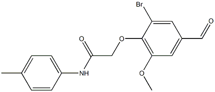 2-(2-溴-4-甲酰基-6-甲氧基苯氧基)-N-(对甲苯基)乙酰胺 结构式