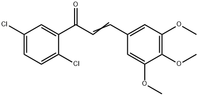 (2E)-1-(2,5-ジクロロフェニル)-3-(3,4,5-トリメトキシフェニル)プロプ-2-エン-1-オン 化学構造式