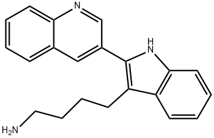4-[2-(quinolin-3-yl)-1H-indol-3-yl]butan-1-amine 化学構造式