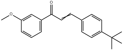 (2E)-3-(4-TERT-ブチルフェニル)-1-(3-メトキシフェニル)プロプ-2-エン-1-オン 化学構造式