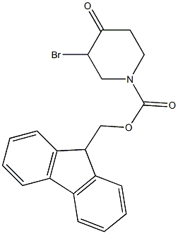 (9H-芴-9-基)甲基3-溴-4-氧代哌啶-1-羧酸酯,562827-16-1,结构式