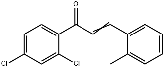 (2E)-1-(2,4-ジクロロフェニル)-3-(2-メチルフェニル)プロプ-2-エン-1-オン 化学構造式
