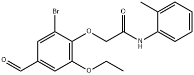 2-(2-溴-6-乙氧基-4-甲酰基苯氧基)-N-(邻甲苯)乙酰胺, 575499-03-5, 结构式