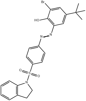 2-bromo-4-tert-butyl-6-{[4-(2,3-dihydro-1H-indol-1-ylsulfonyl)phenyl]diazenyl}phenol Structure