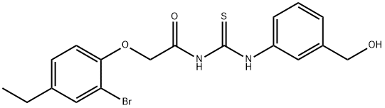 2-(2-bromo-4-ethylphenoxy)-N-({[3-(hydroxymethyl)phenyl]amino}carbonothioyl)acetamide|