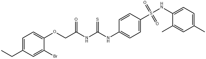 2-(2-bromo-4-ethylphenoxy)-N-{[(4-{[(2,4-dimethylphenyl)amino]sulfonyl}phenyl)amino]carbonothioyl}acetamide Structure