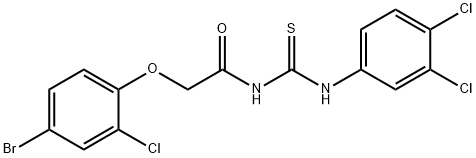 2-(4-bromo-2-chlorophenoxy)-N-{[(3,4-dichlorophenyl)amino]carbonothioyl}acetamide,587841-70-1,结构式