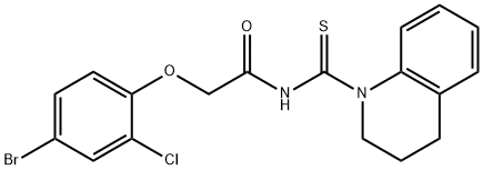 2-(4-bromo-2-chlorophenoxy)-N-(3,4-dihydro-1(2H)-quinolinylcarbonothioyl)acetamide Structure