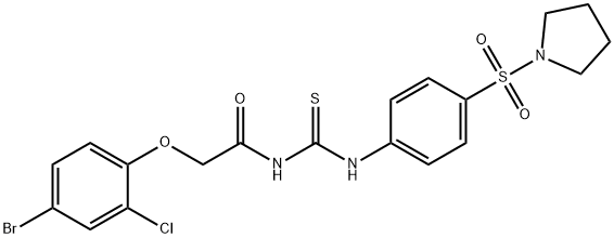 2-(4-bromo-2-chlorophenoxy)-N-({[4-(1-pyrrolidinylsulfonyl)phenyl]amino}carbonothioyl)acetamide Structure
