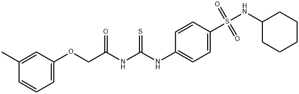 N-[({4-[(cyclohexylamino)sulfonyl]phenyl}amino)carbonothioyl]-2-(3-methylphenoxy)acetamide,587842-00-0,结构式