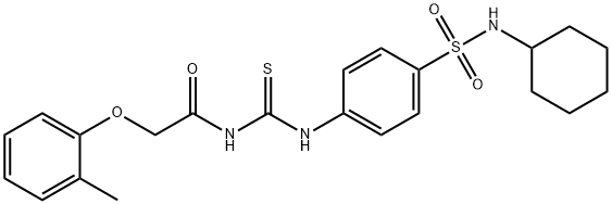 N-[({4-[(cyclohexylamino)sulfonyl]phenyl}amino)carbonothioyl]-2-(2-methylphenoxy)acetamide Structure