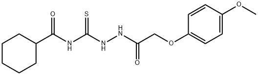 N-({2-[(4-methoxyphenoxy)acetyl]hydrazino}carbonothioyl)cyclohexanecarboxamide Structure