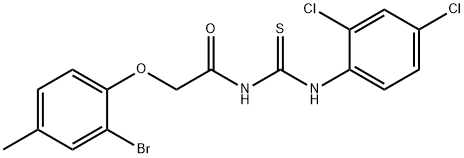 2-(2-bromo-4-methylphenoxy)-N-{[(2,4-dichlorophenyl)amino]carbonothioyl}acetamide Structure