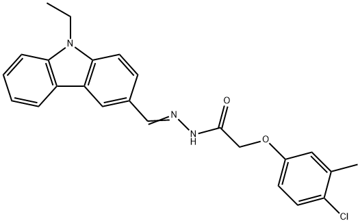 2-(4-chloro-3-methylphenoxy)-N'-[(9-ethyl-9H-carbazol-3-yl)methylene]acetohydrazide,587842-40-8,结构式