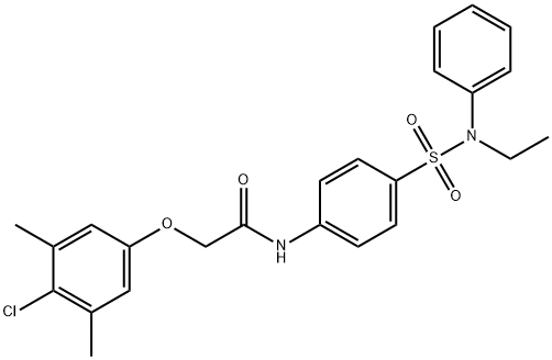 2-(4-chloro-3,5-dimethylphenoxy)-N-(4-{[ethyl(phenyl)amino]sulfonyl}phenyl)acetamide Structure