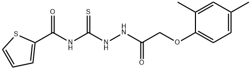 N-({2-[(2,4-dimethylphenoxy)acetyl]hydrazino}carbonothioyl)-2-thiophenecarboxamide Structure