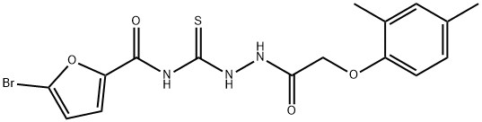 5-bromo-N-({2-[(2,4-dimethylphenoxy)acetyl]hydrazino}carbonothioyl)-2-furamide,587850-42-8,结构式