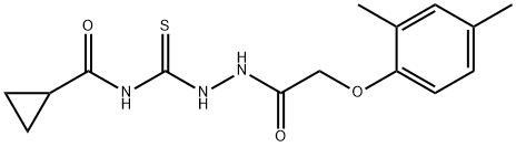 N-({2-[(2,4-dimethylphenoxy)acetyl]hydrazino}carbonothioyl)cyclopropanecarboxamide Structure