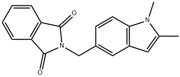 2-((1,2-dimethyl-1H-indol-5-yl)methyl)isoindoline-1,3-dione 化学構造式